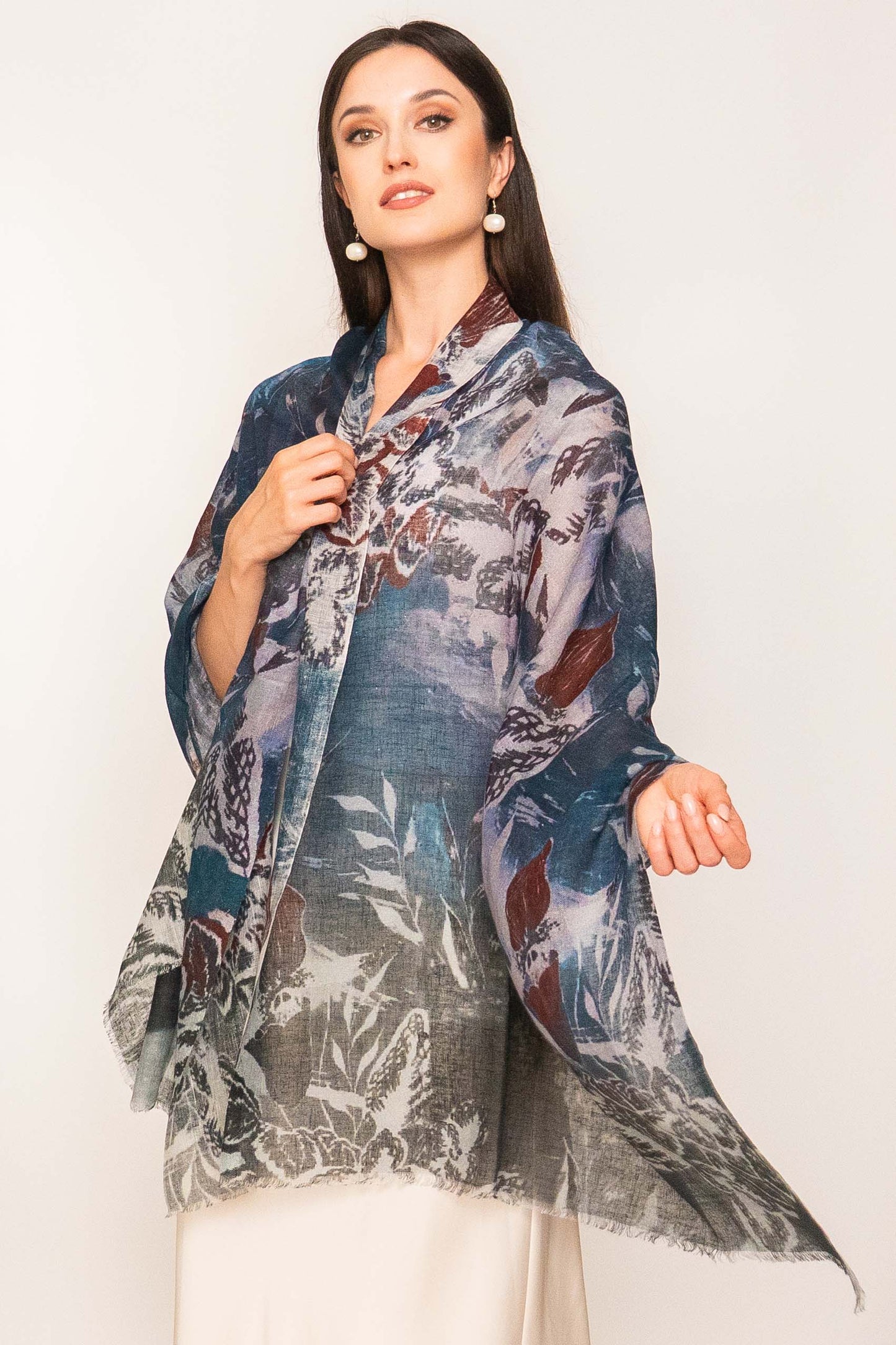 Printed Wool Scarf.