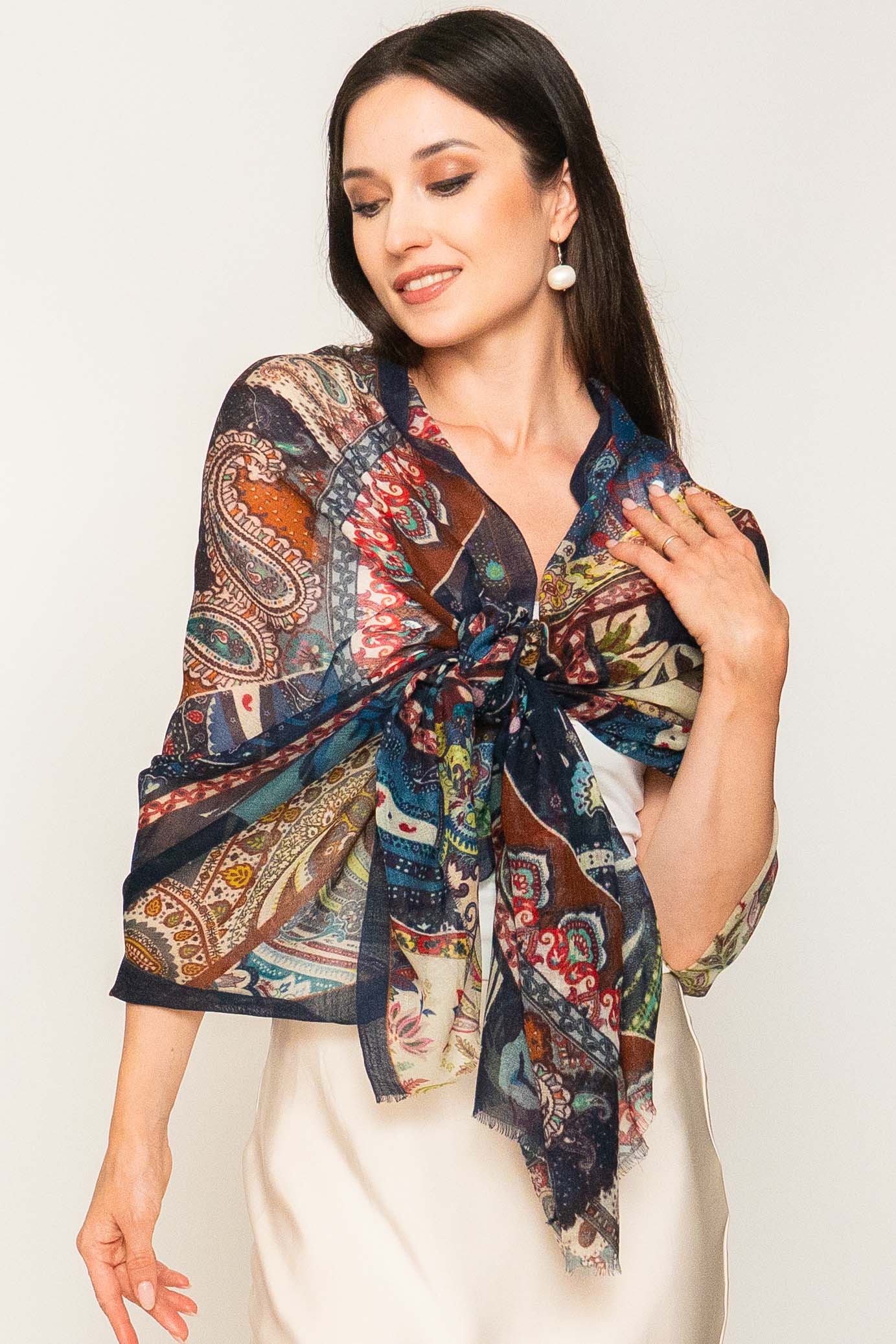 Printed Wool Scarf.