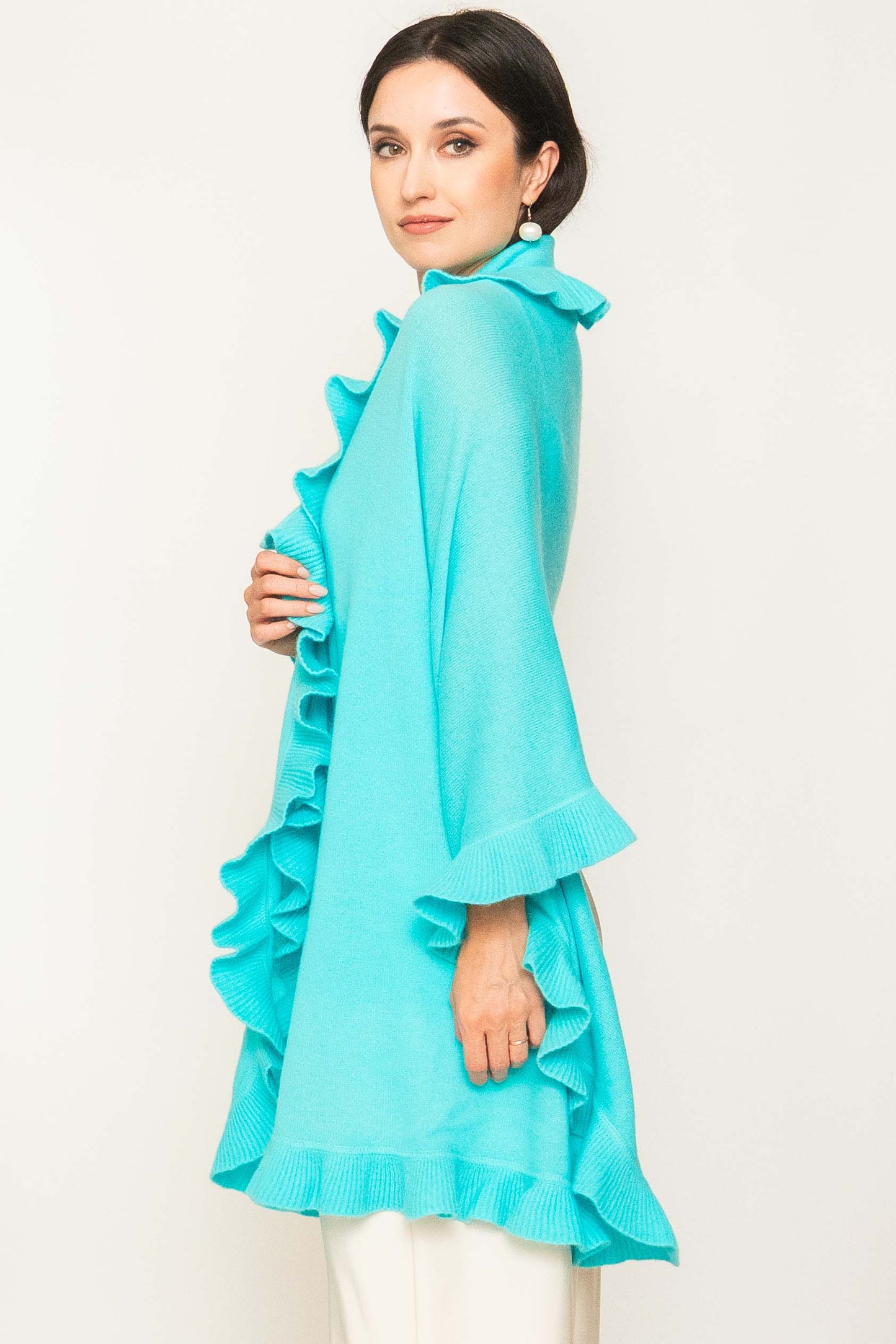 Cashmere Ruffled Shawl.