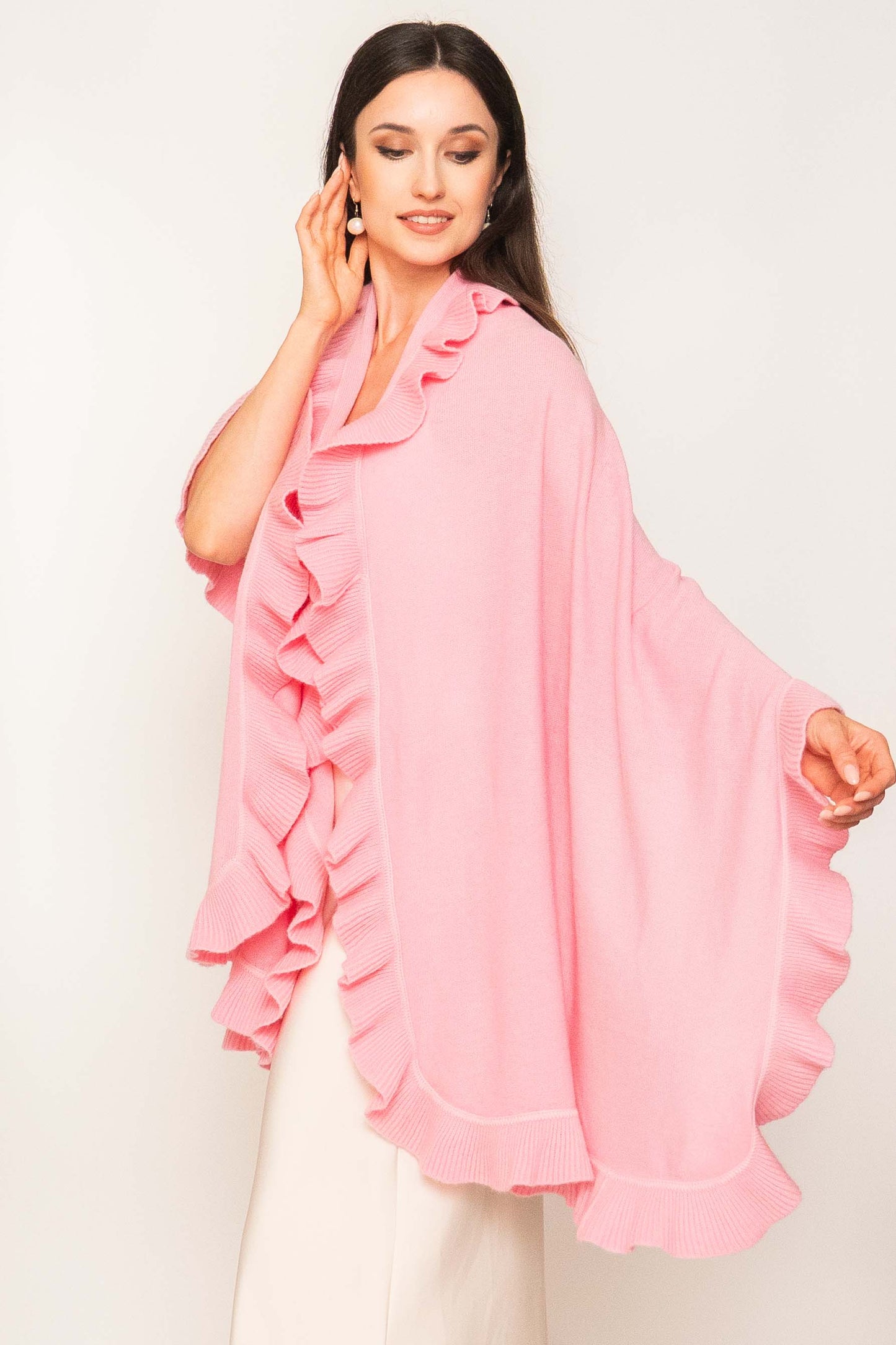 Cashmere Ruffled Shawl.