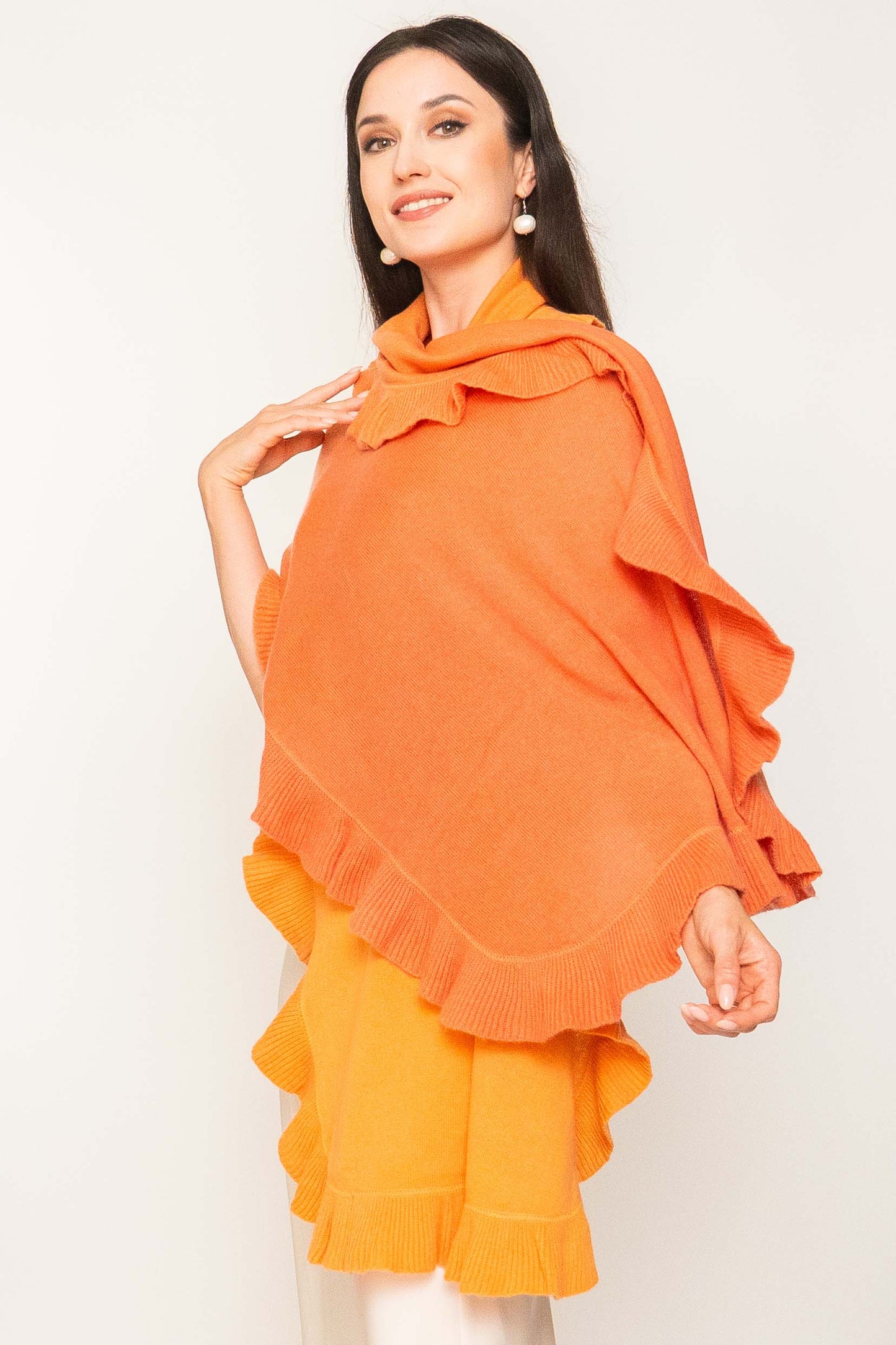 Cashmere Ruffled Shawl.
