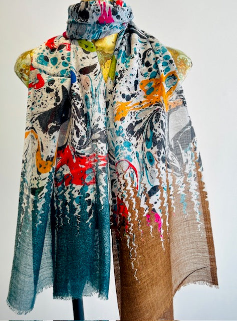 Printed Wool Scarf.