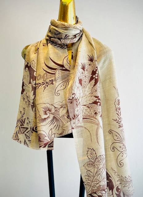 Printed Wool Scarf.