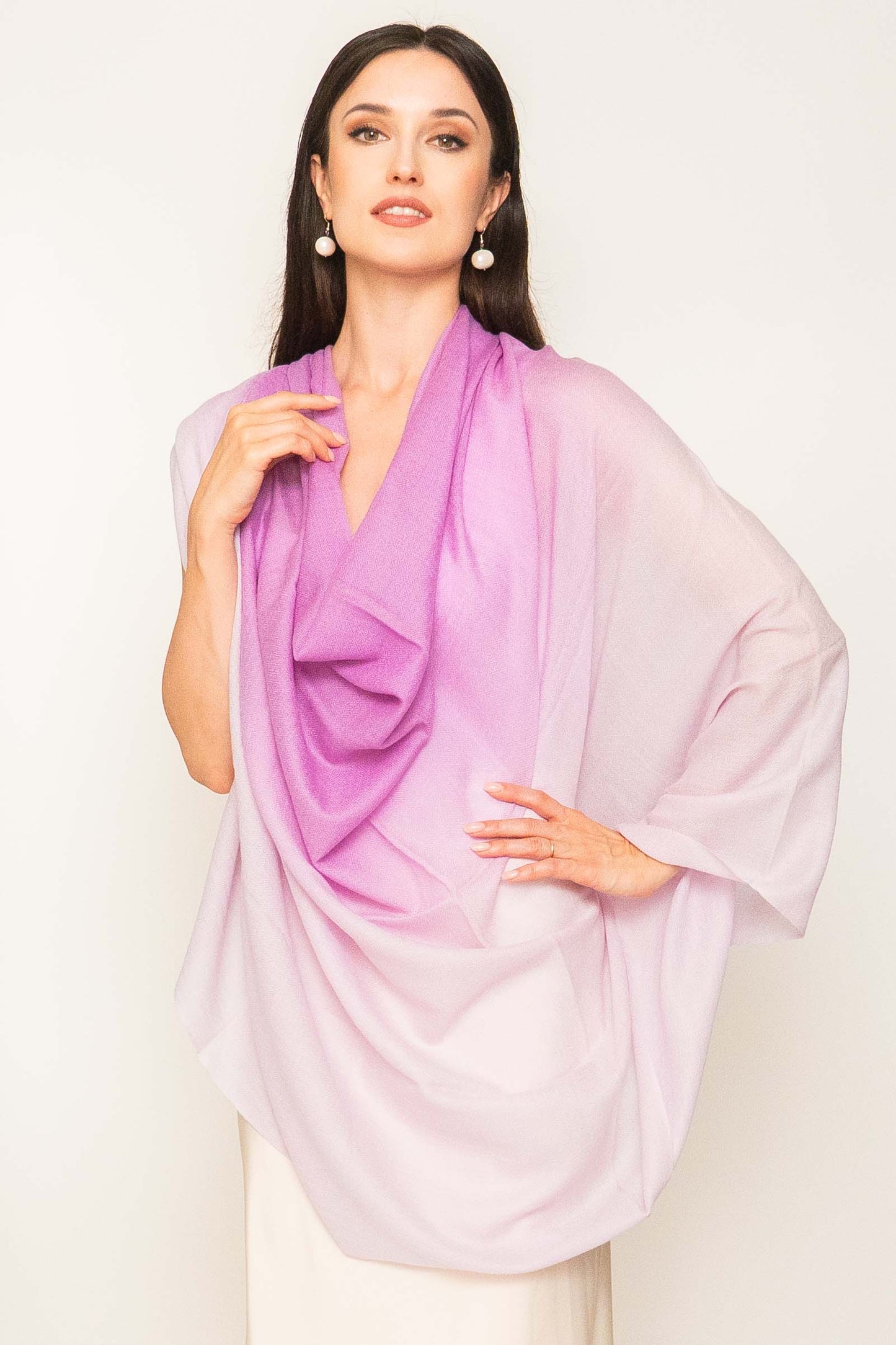 Luxury Light Cashmere Two Tone Shawl.