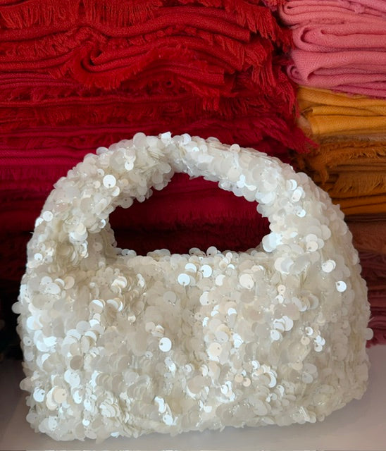 Fish scale sequin hand bag