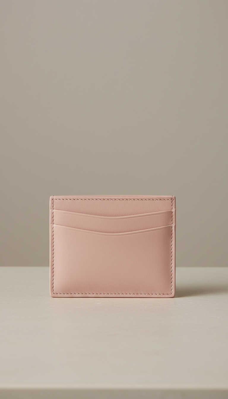 Minimalist Blush Leather Cardholder