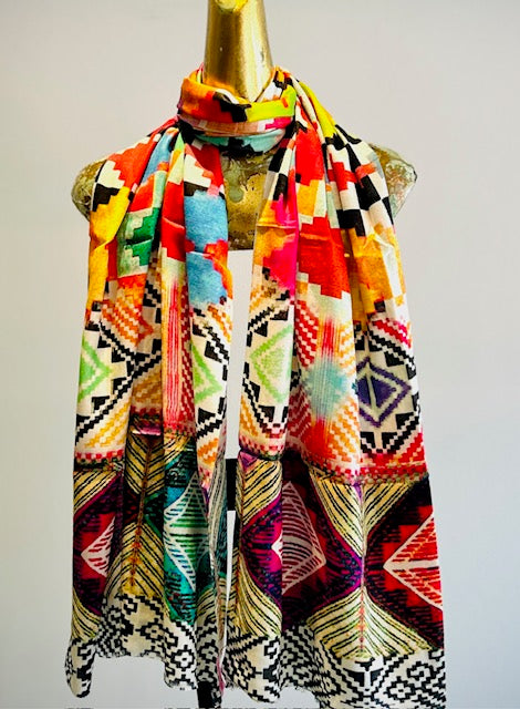 Fall Silk Printed Scarves.