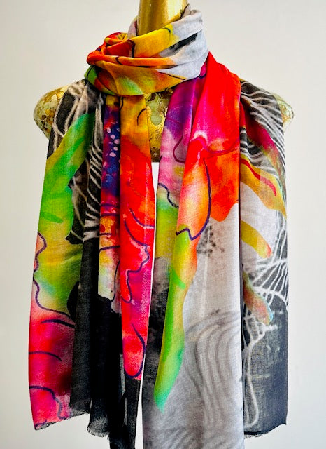 Printed Wool Scarf.