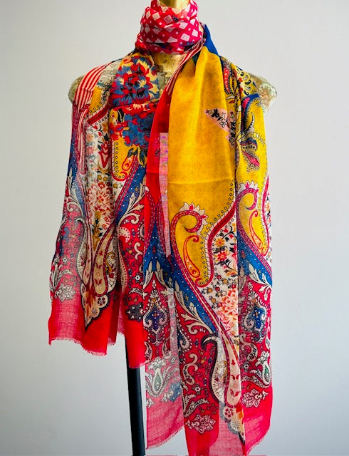 Wool & Silk Printed Scarf.