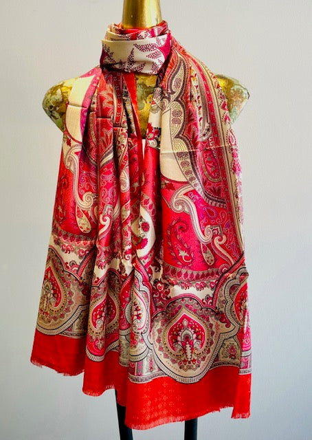 Fall Silk Printed Scarves.
