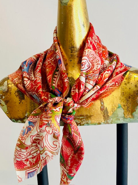Merino Wool Silk Square Scarf