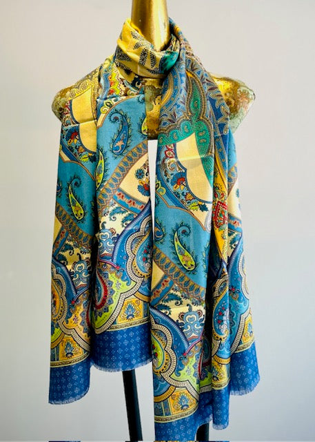 Fall Silk Printed Scarves.