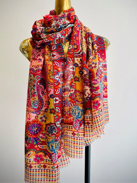 Printed Wool Scarf.