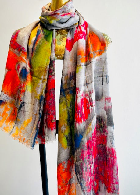 Printed Wool Scarf.
