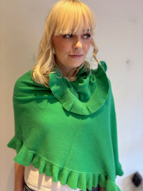 Cashmere Ruffled Shawl.