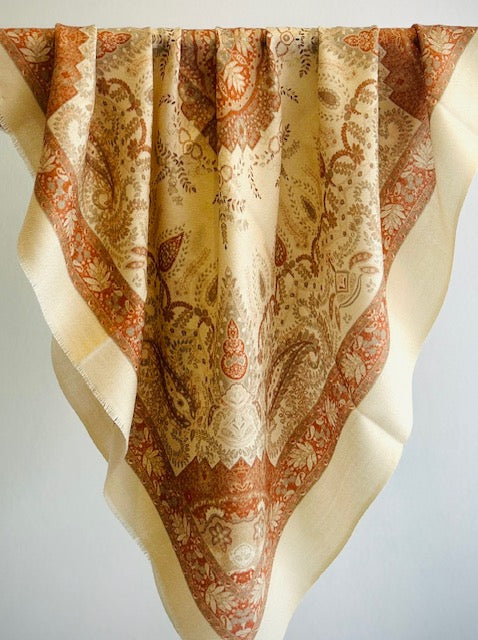 Merino Wool Silk Square Scarf