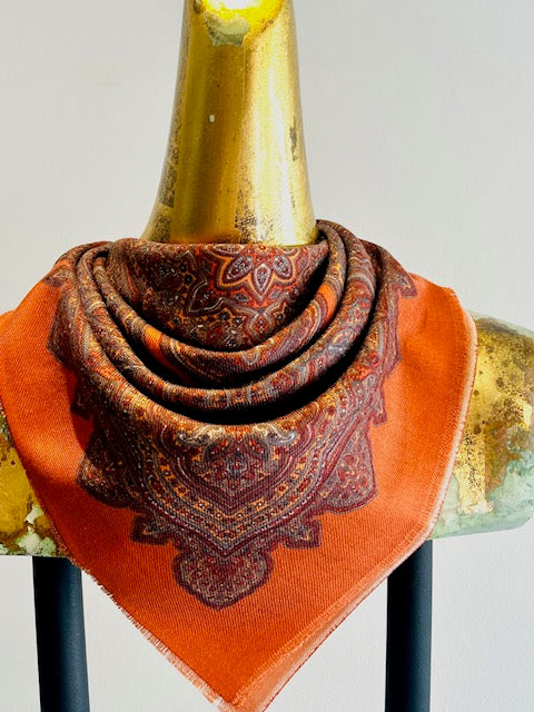 Merino Wool Silk Square Scarf