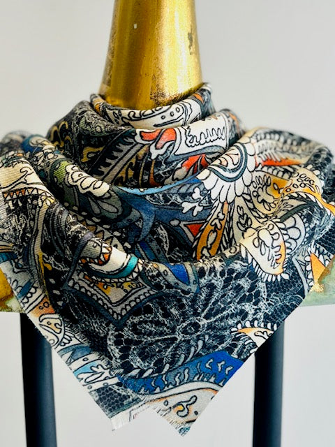 Merino Wool Silk Square Scarf