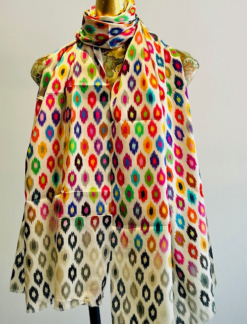 Fall Silk Printed Scarves.