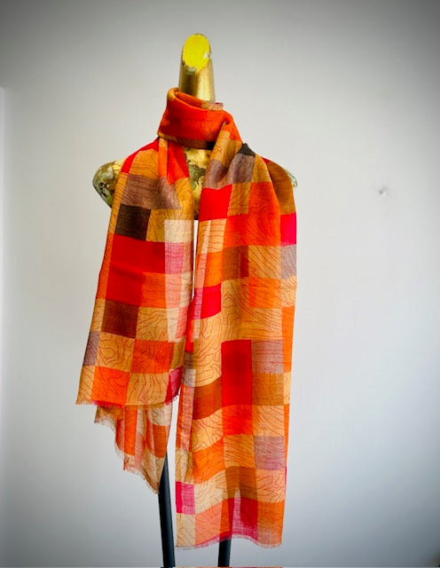Printed Wool Scarf.