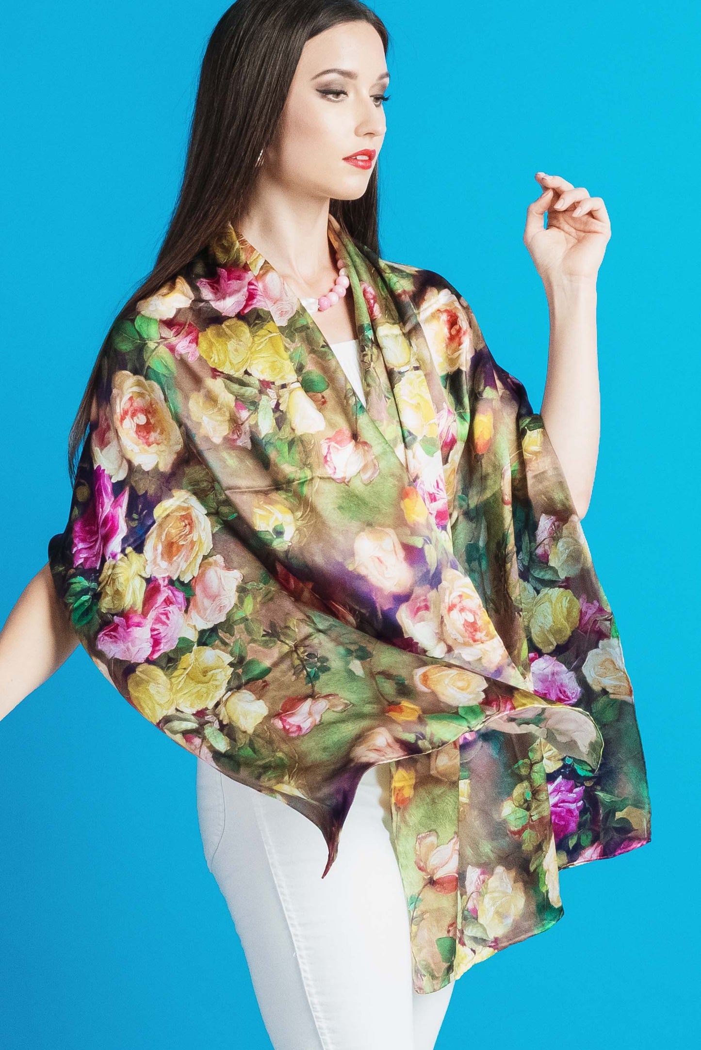 Silk Floral Scarf