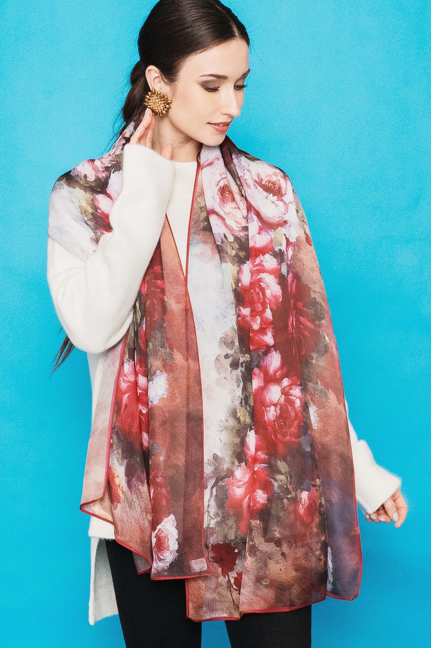 Silk Floral Scarf