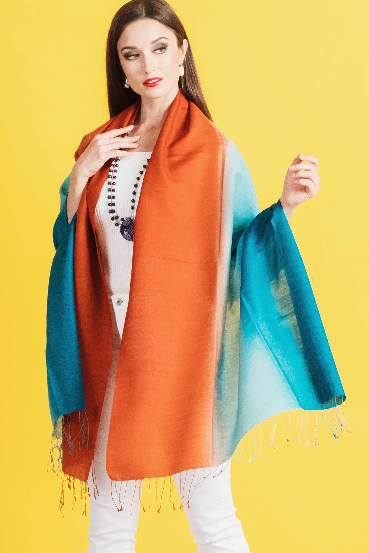 Wool Silk Blend Scarf