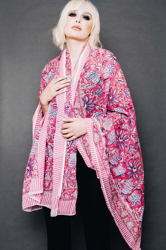 Hand Block Print Cotton Scarves - 75% Off