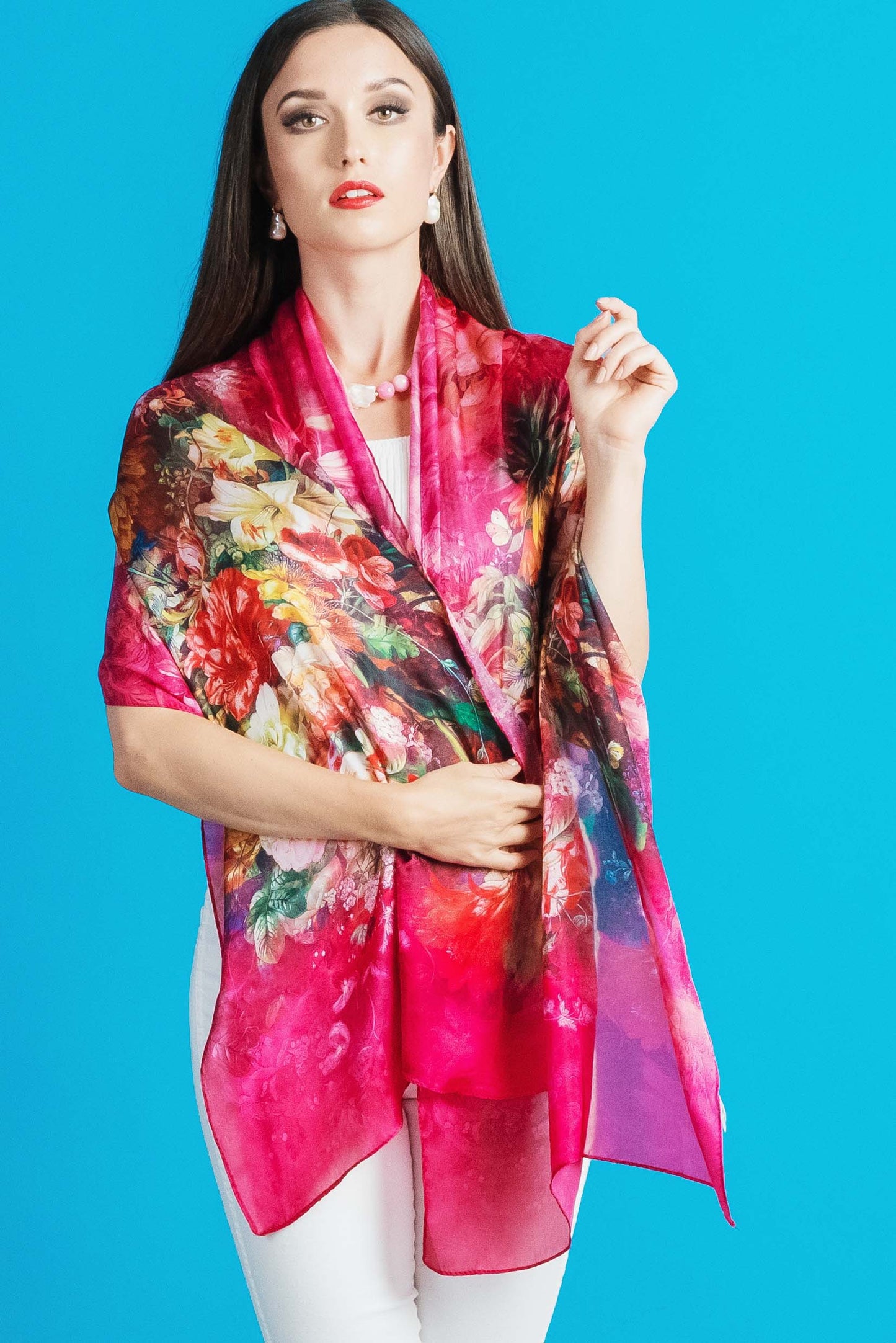 Silk Floral Scarf