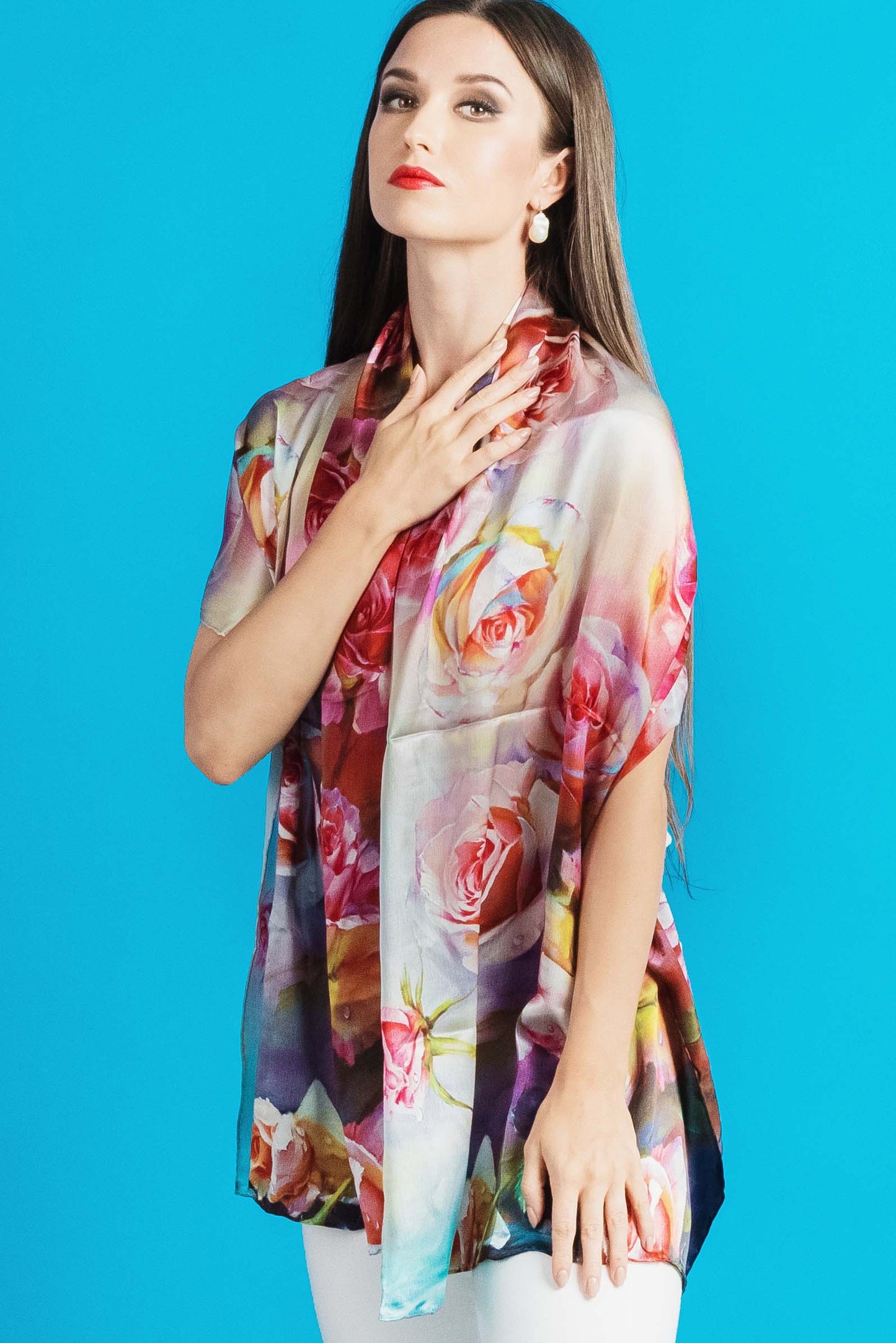 Silk Floral Scarf
