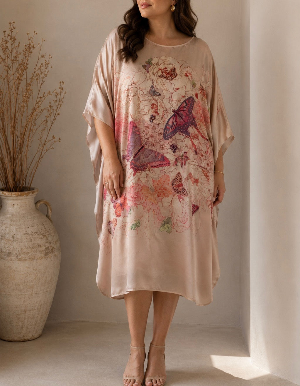 Floral silk tunic