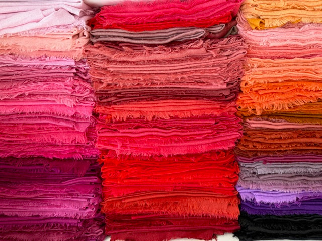 Beautiful colourful handwoven cashmere shawls