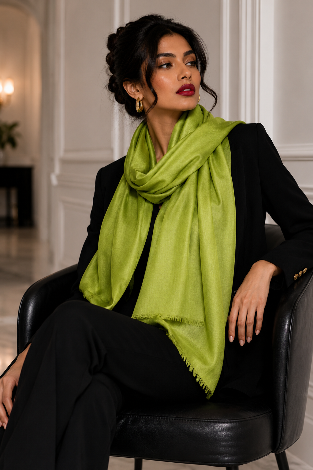 A lovely light green cashmere shawl