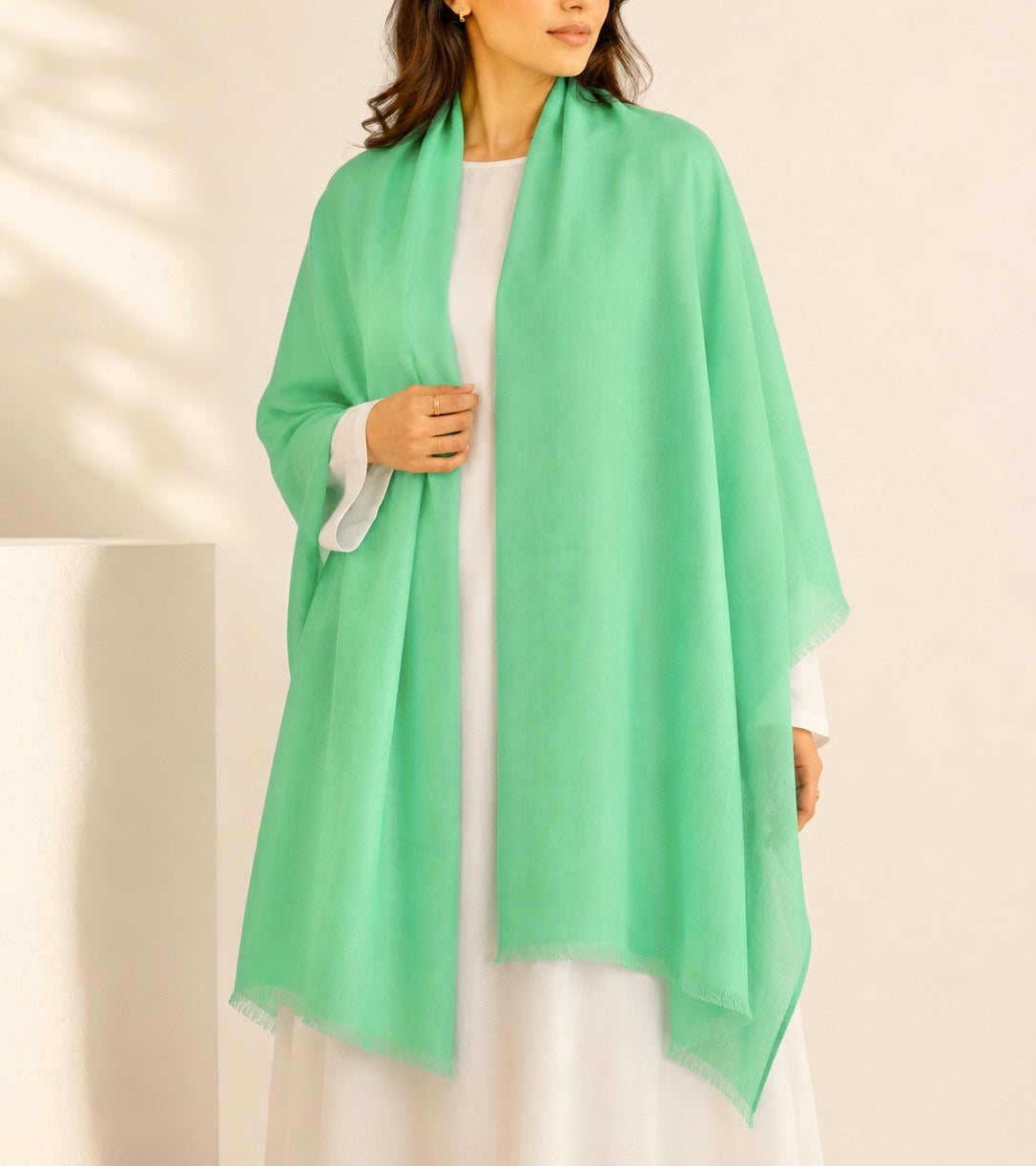 Green cashmere shawl