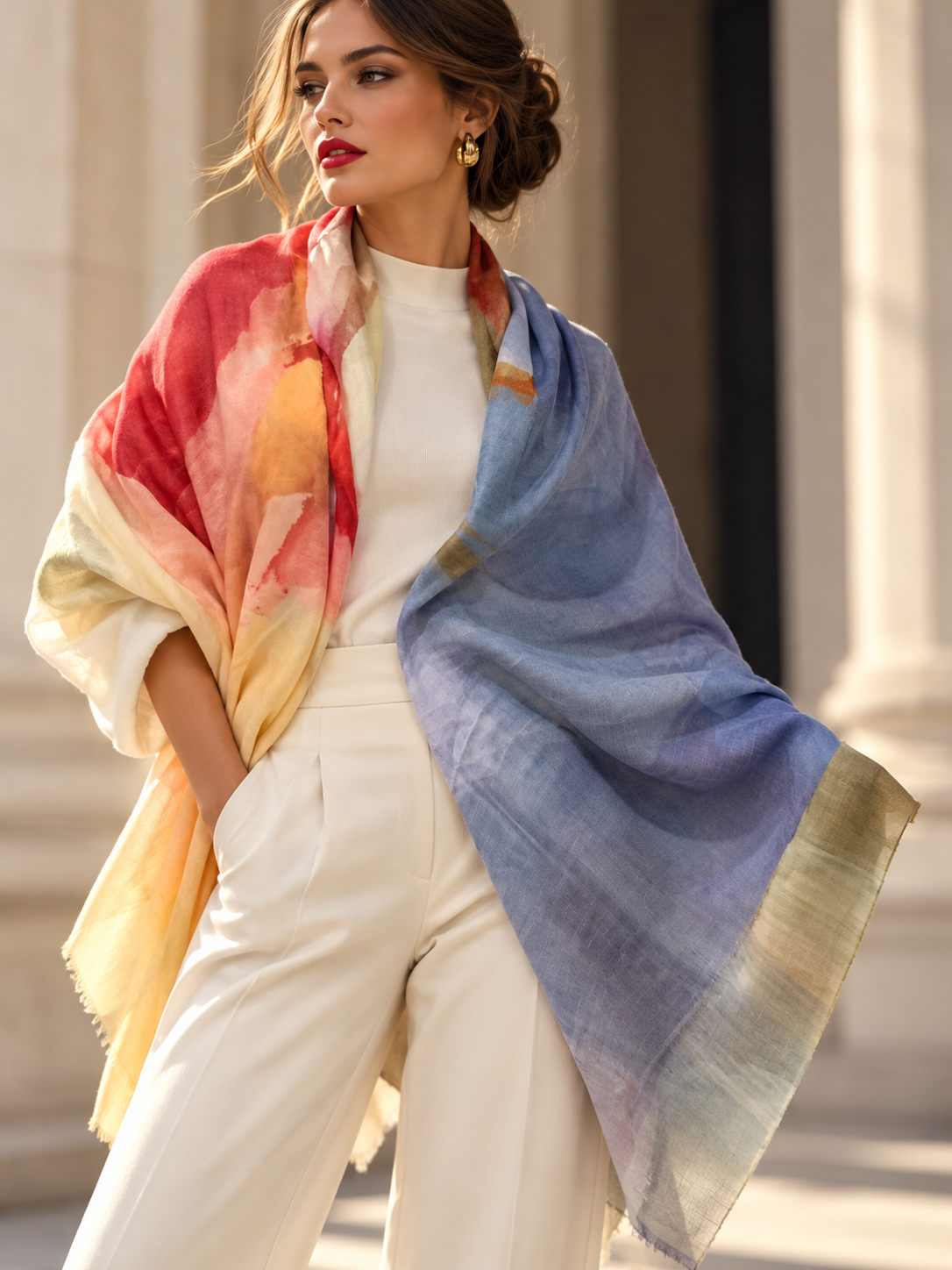 Handwoven cashmere shawl