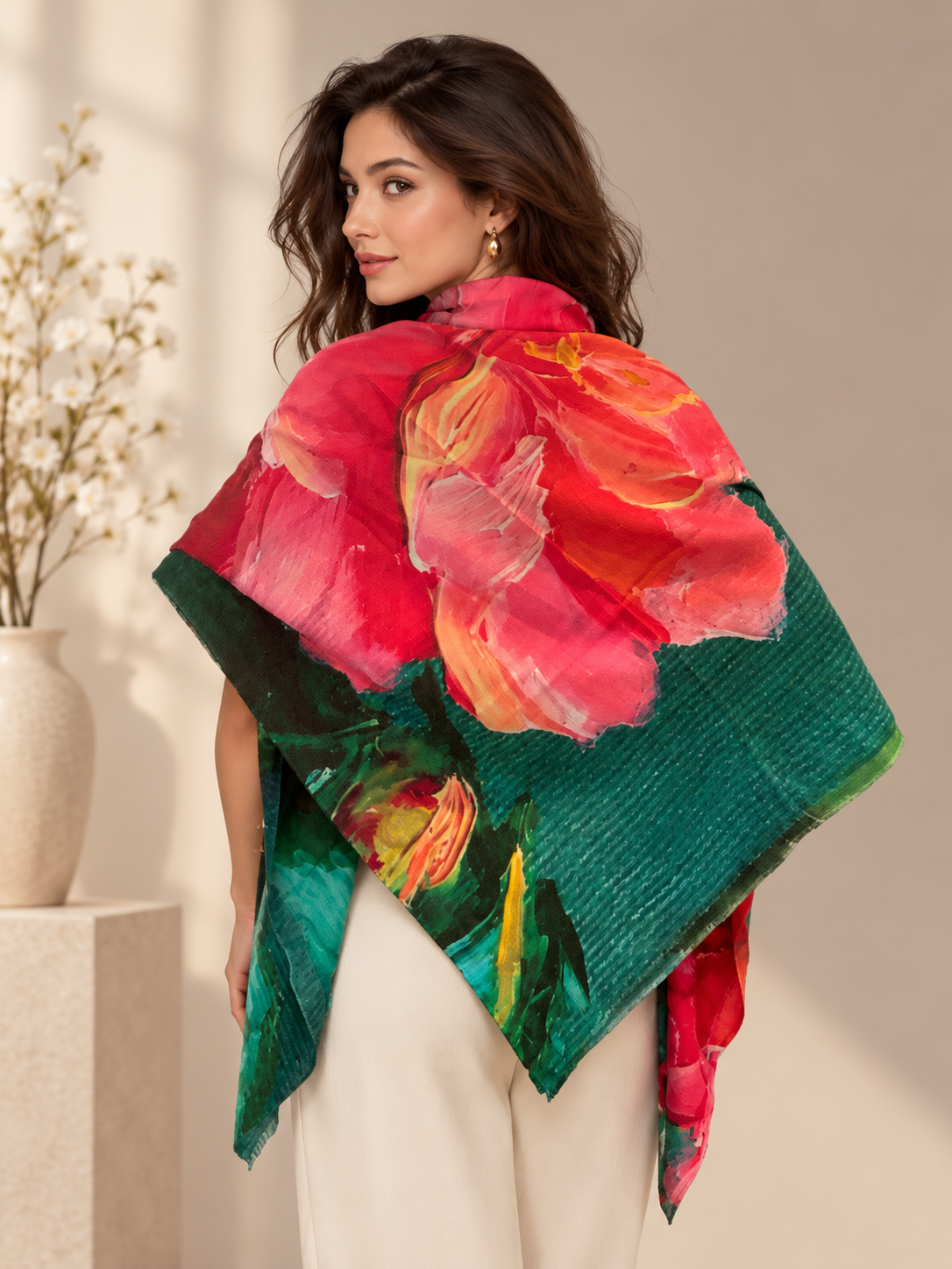 A beautiful floral cashmere shawl