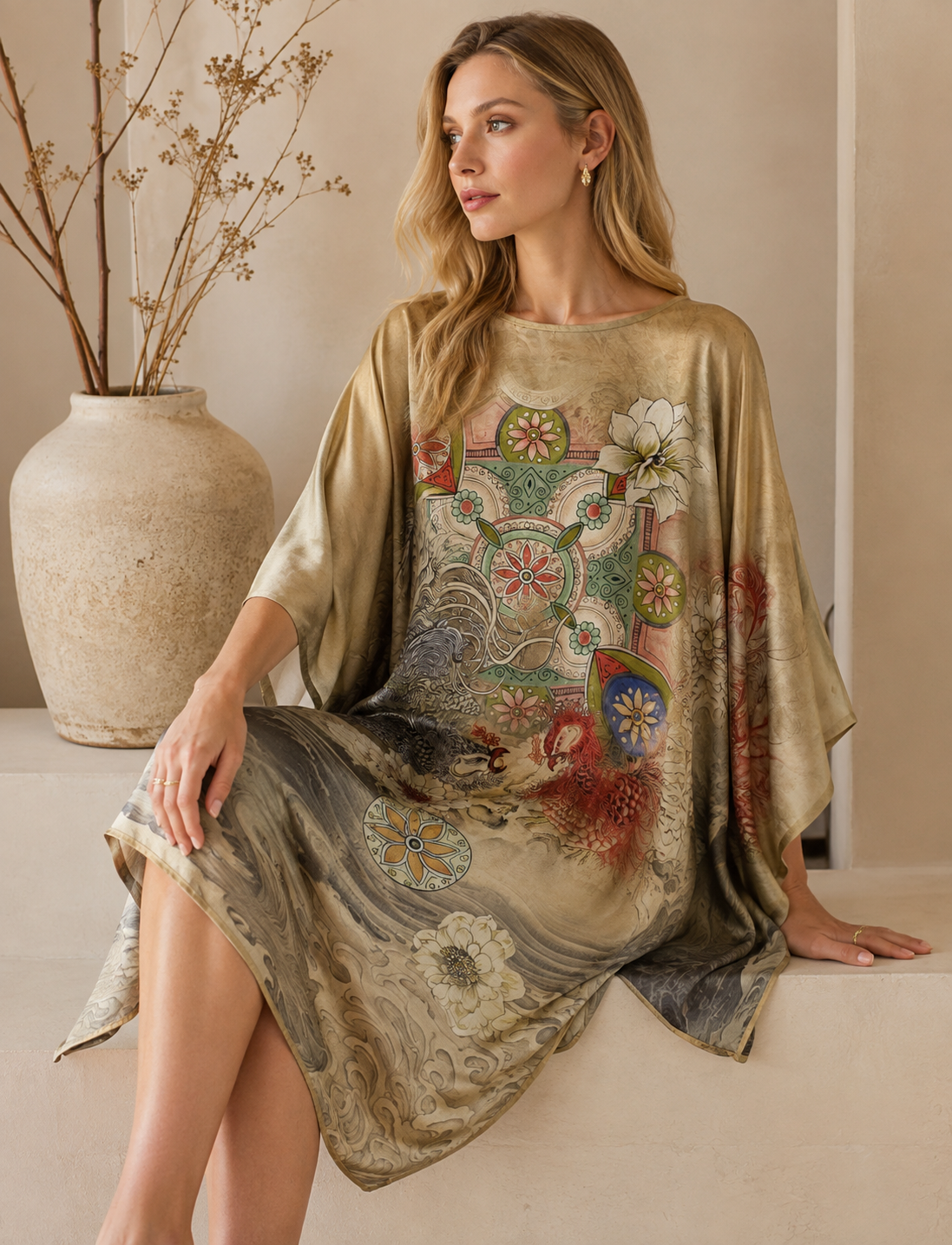 Soft shades silk tunic