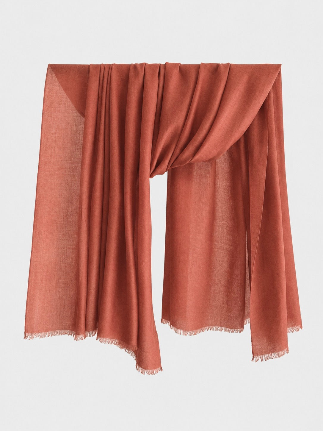 Brick colour cashmere shawl