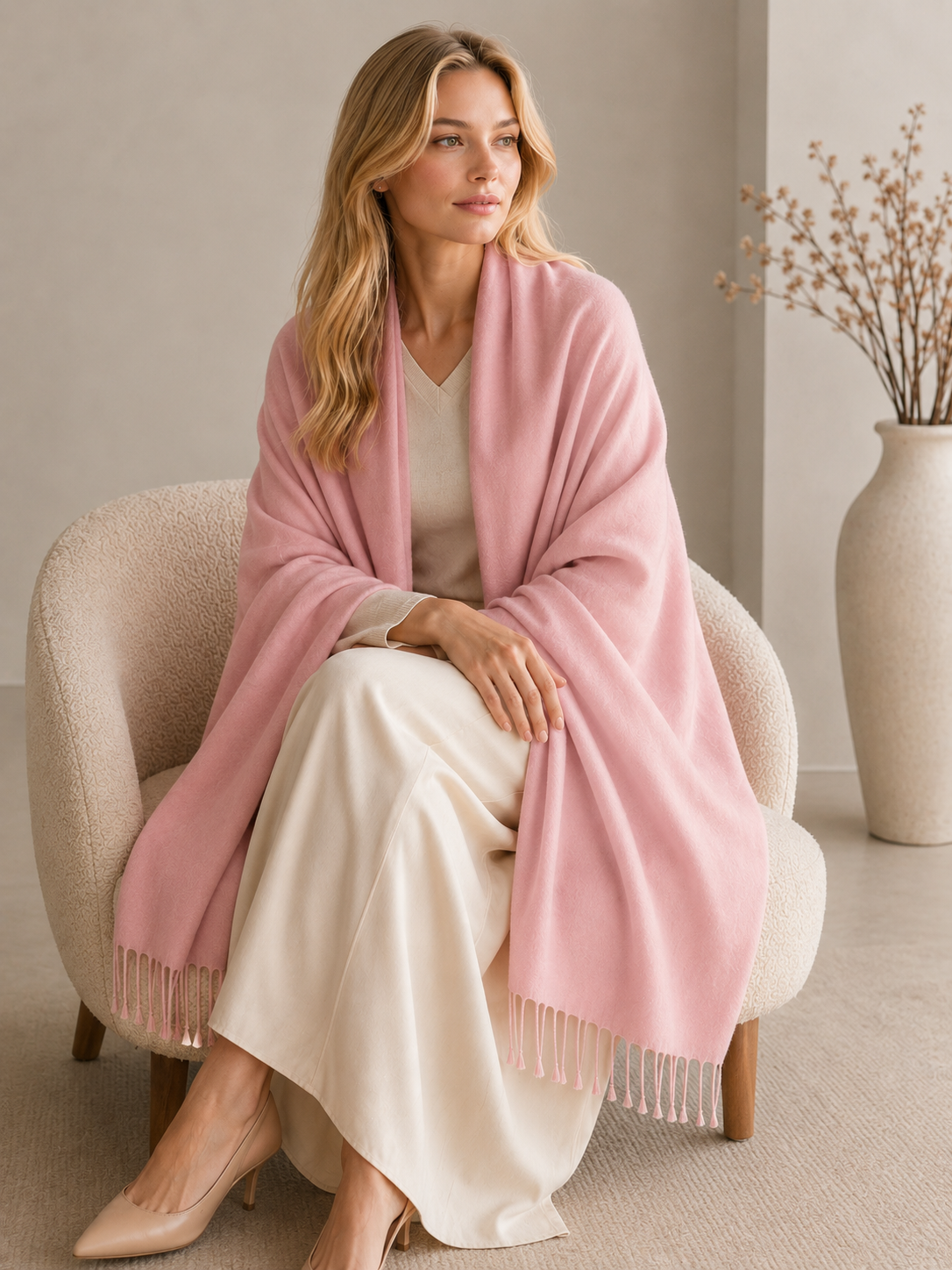 Pink pashmina shawl
