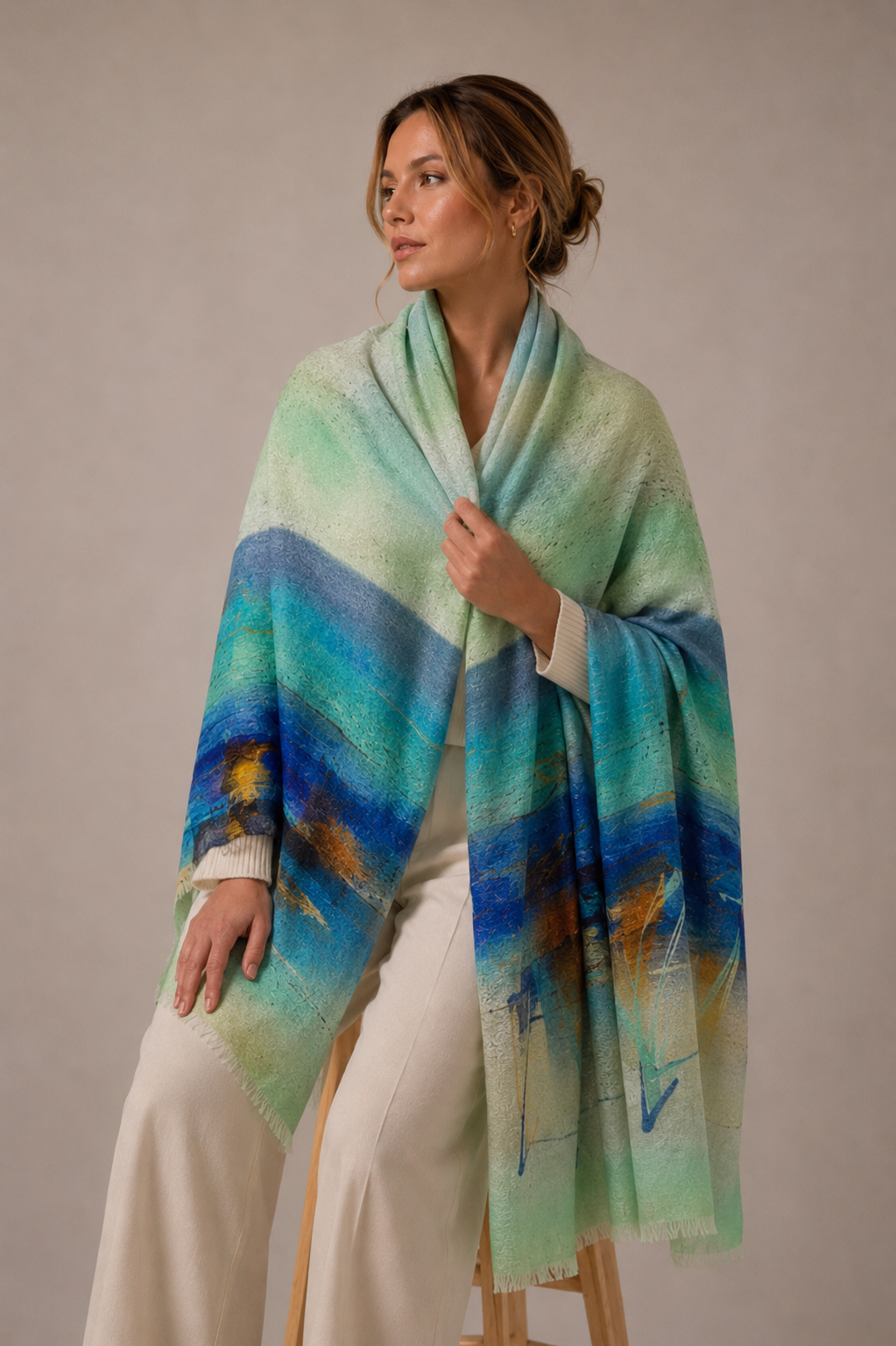 Handwoven soft scarf