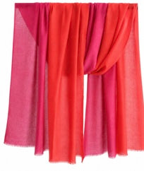 Pink on red cashmere shawl