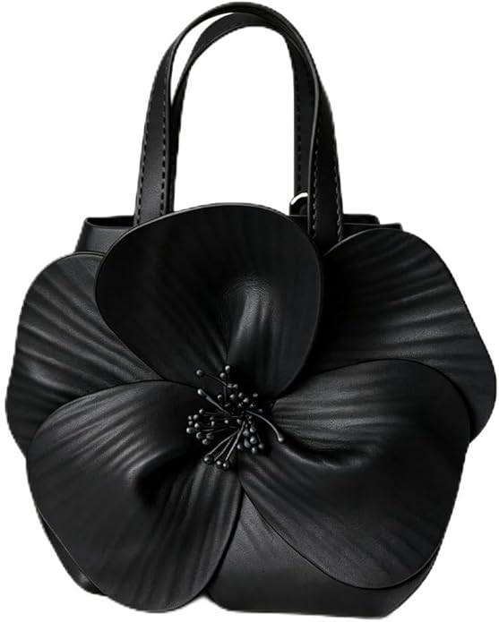 Black floral Handbag