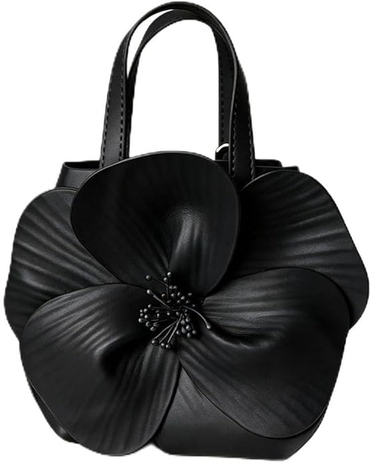 Black floral Handbag