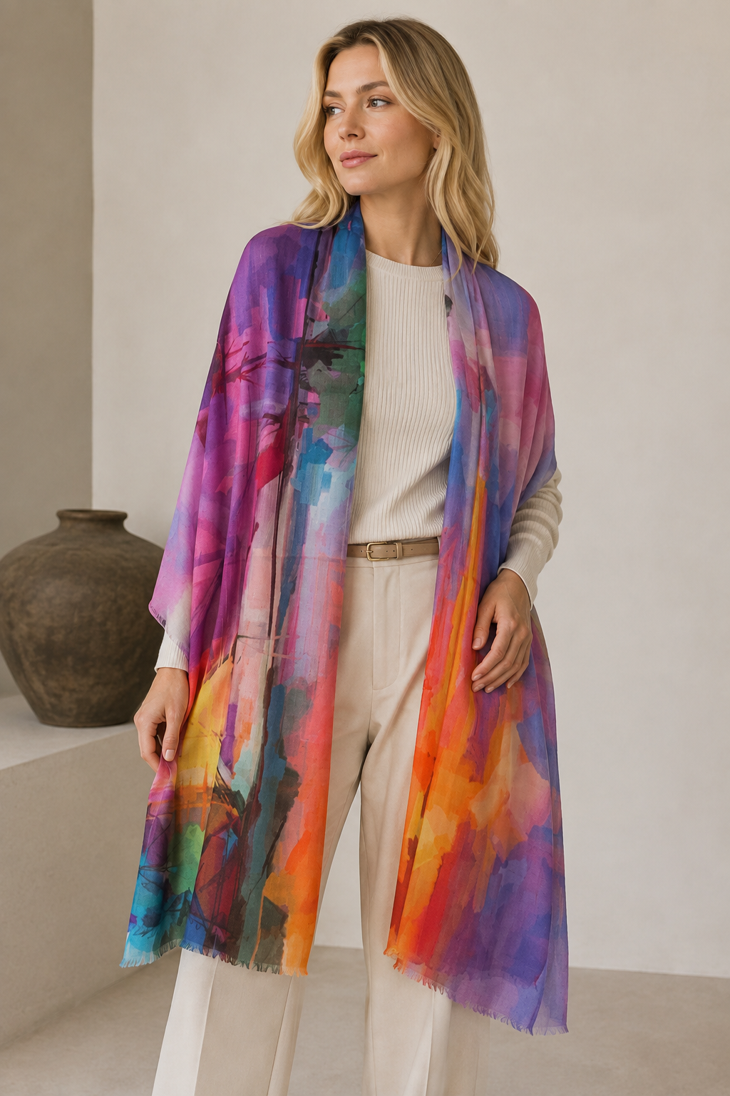 Fine wool scarf