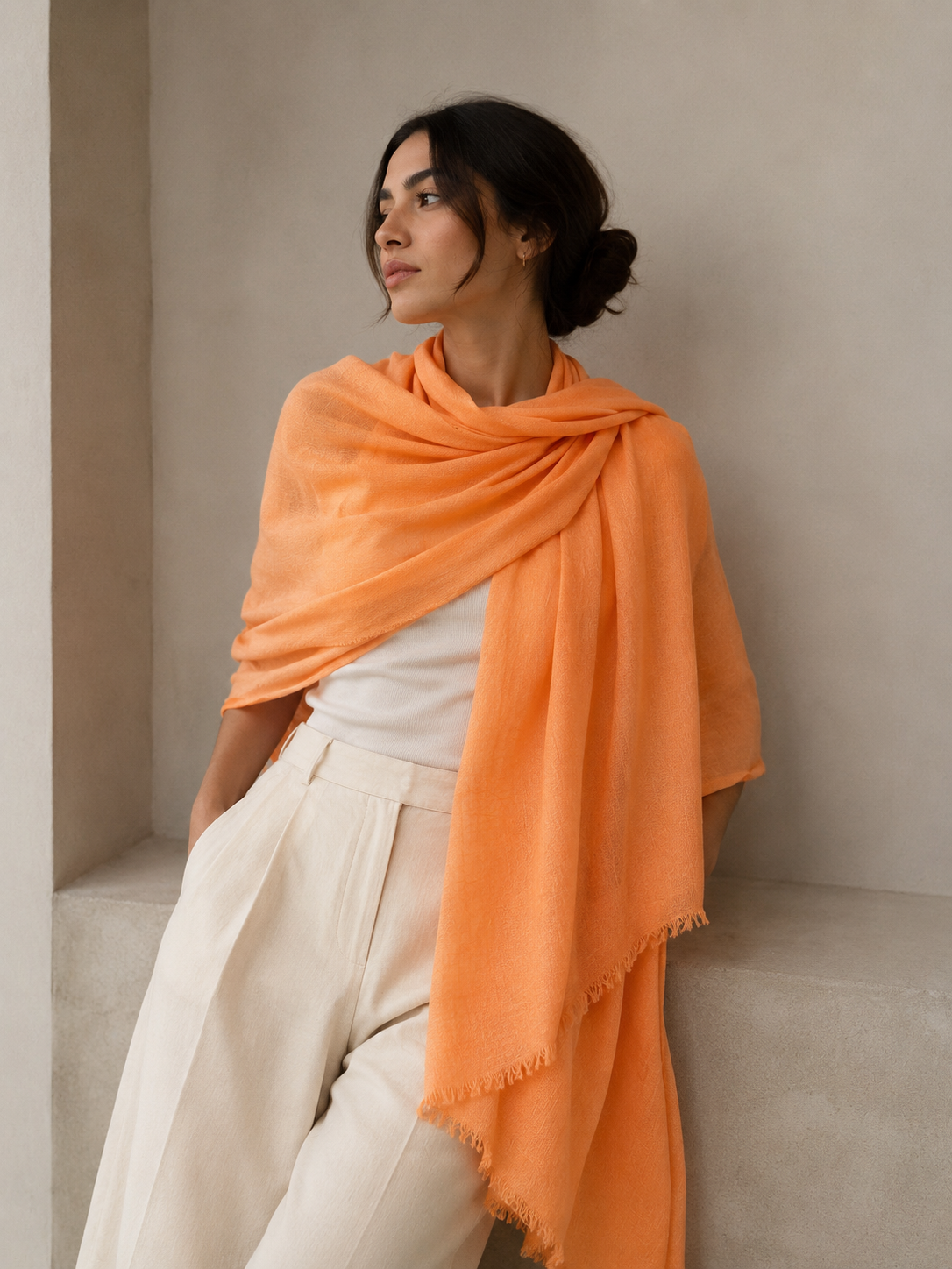 Handwoven cashmere shawl