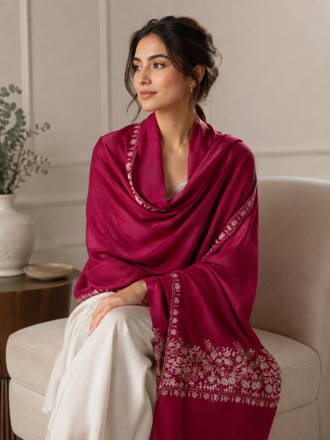 Kashmiri shawl hand embroidered