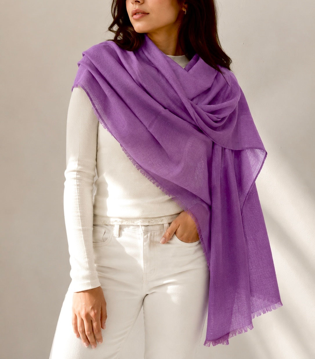 Lilac cashmere shawl