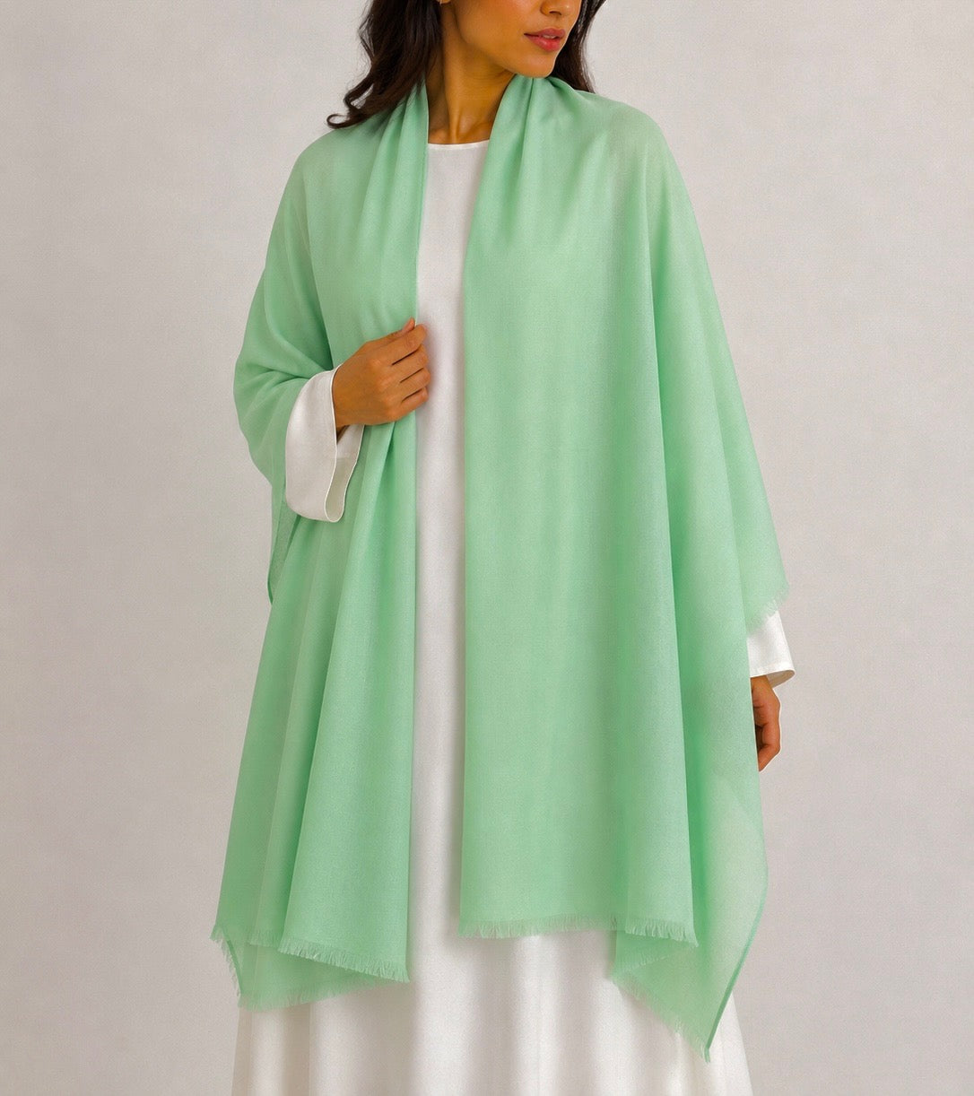 Handwoven cashmere light shawl