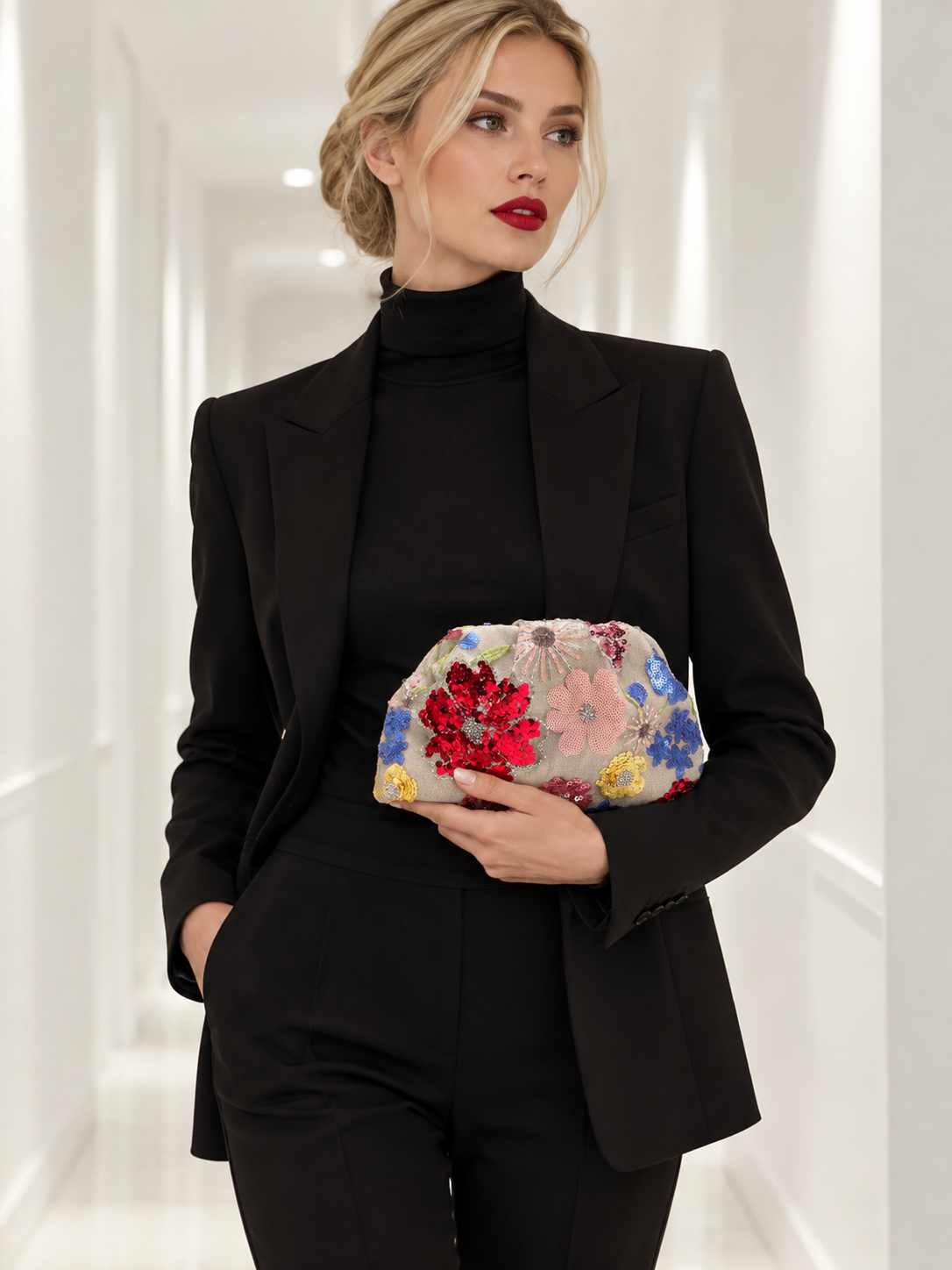 A beautiful floral clutch sequin flowers