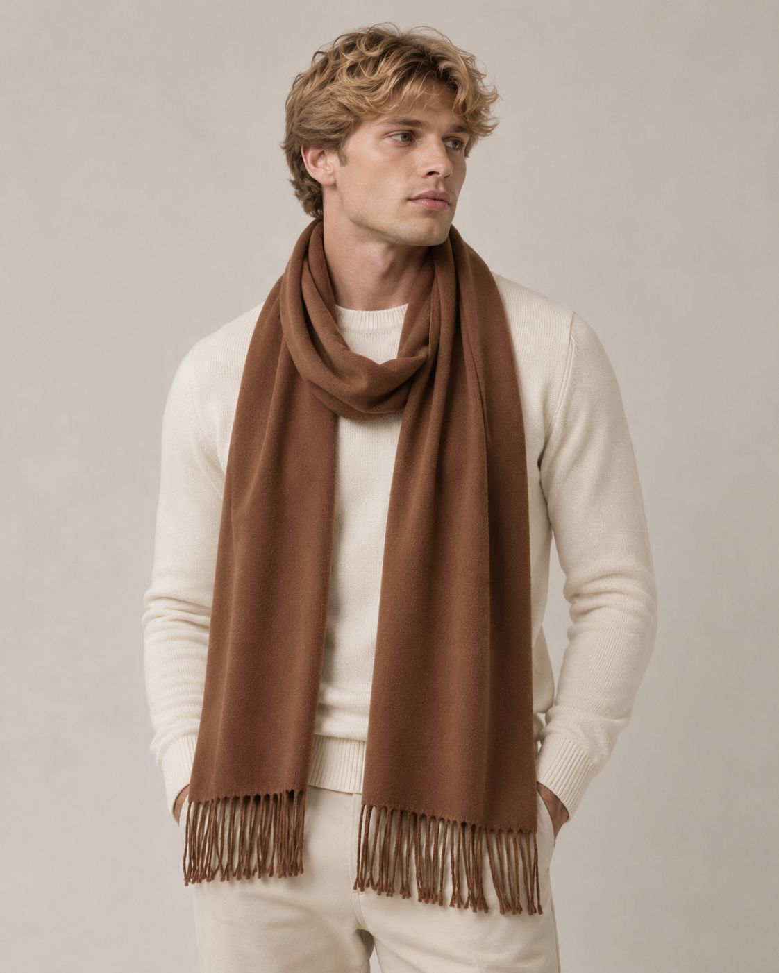 Brown Men's Scarf